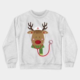 Christmas Nurse Reindeer Crewneck Sweatshirt